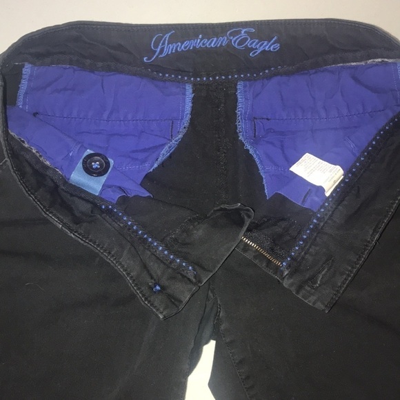 American Eagle Outfitters live your life black Bermuda chino flat front khaki’s - Picture 5 of 7